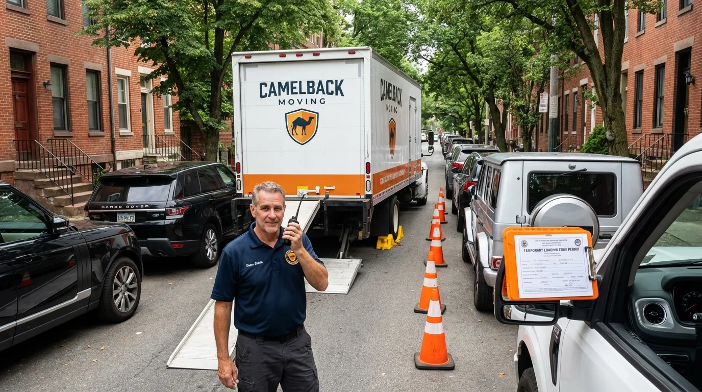 City street loading permit setup in Roslyn Heights, NY